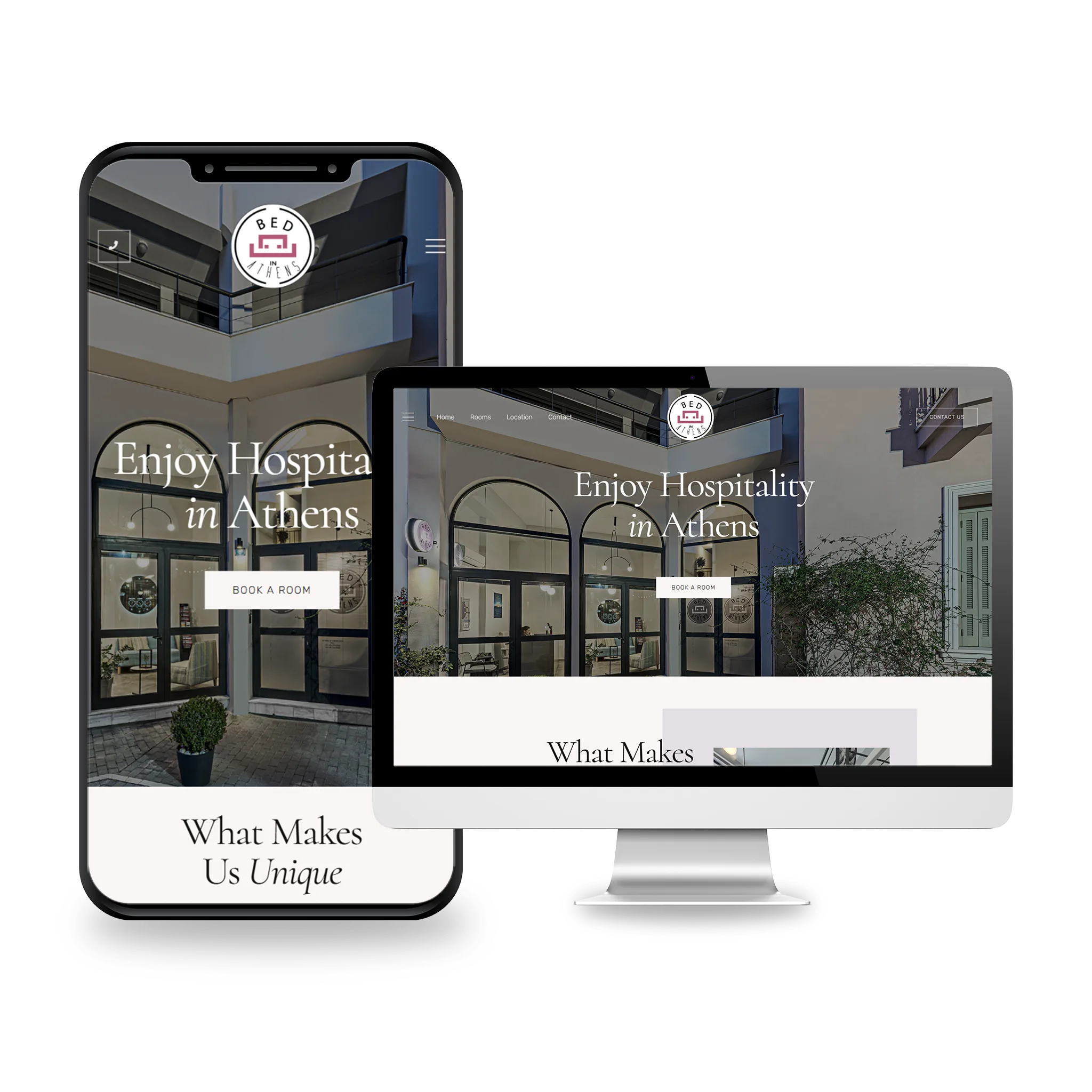 Το website του ξενοδοχείου Bed In Athens